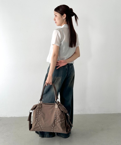 Bamm ボストンバッグ スタッズナイロンボストンバッグ