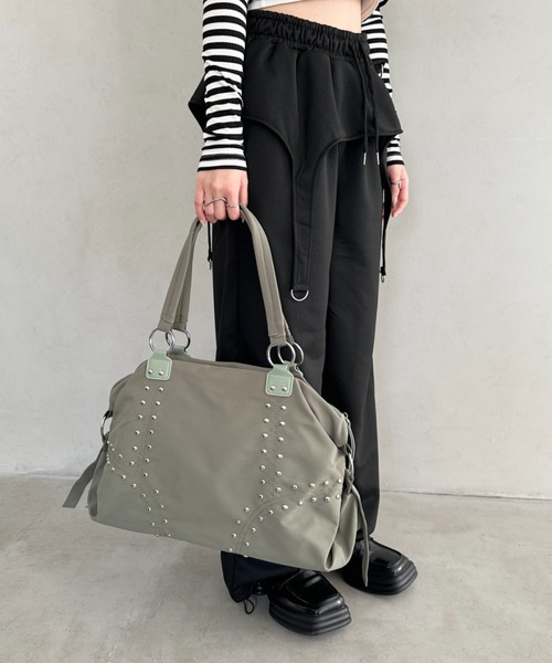 Bamm ボストンバッグ スタッズボストンバッグ レディース : ZOZOTOWN