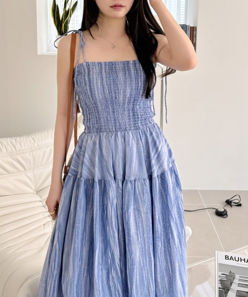 SeaRoomlynnショルダーリボンフレアワンピース SeaRoomlynn シールームリン ショルダーリボンフレアワンピース