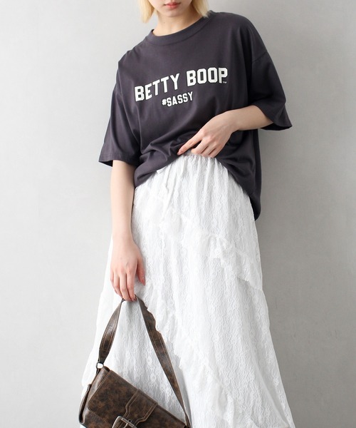tシャツ 「Betty Boop(TM)」バックプリントワイドTシャツ レディース Betty Boop(TM)】バックプリントワイドTシャツ｜ギャレストの