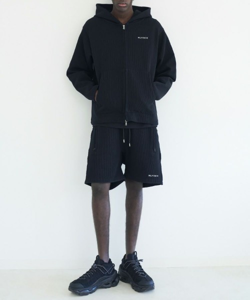STYLISE パーカー 「MLVINCE」KNIT ZIP HOODY / ブラック