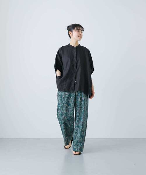 熱販売 ブラウス かぐれ シャツ レディース リネンスクエアケープシャツ トップス