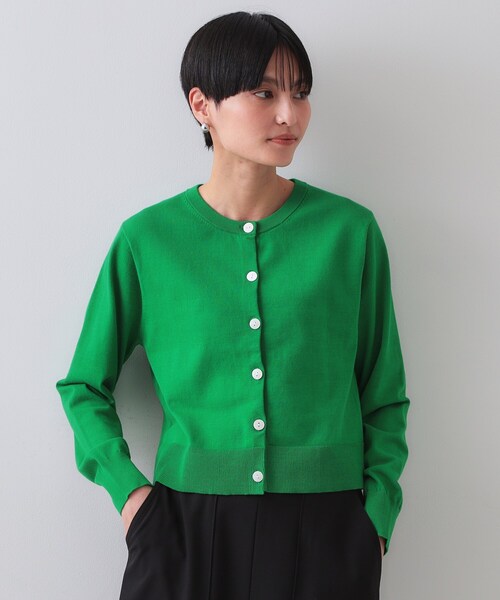 新品タグつき♡TOCCA 洗える　半袖　カーディガン　グリーン　XS オンワード 洗える！】AJISAI カーディガン / TOCCA | ファッション通販