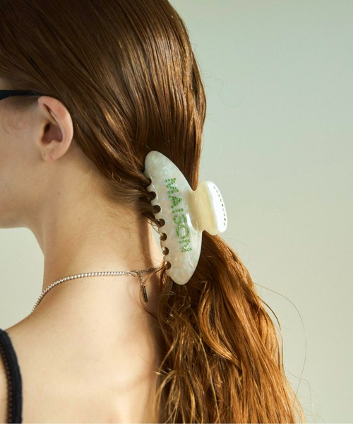 ロゴアップリケ ヘアクリップ heyep(ヘイップ) Logo Rhinestone Square Hair Clip-2Piece Set