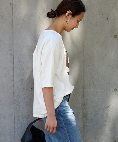 FRAMeWORK tシャツ VネックフットボールTEE レディース