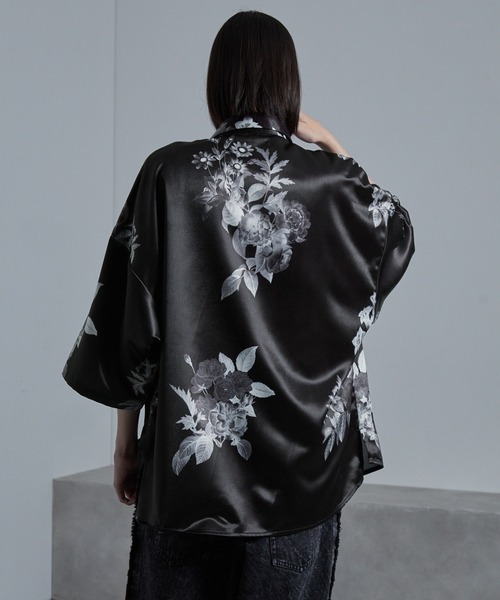 cussil シャツ 「cussil/クシル」サテンライクタイダイ柄ルーズ