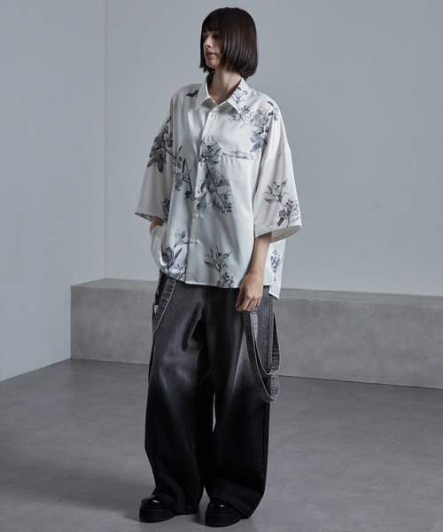 【専用TADO✨25SS】KUSHI SHIRTシルクシャツ ゆったりタイダイ柄 cussil（クシル） シャツ 半袖 「cussil/クシル」サテンライクタイダイ