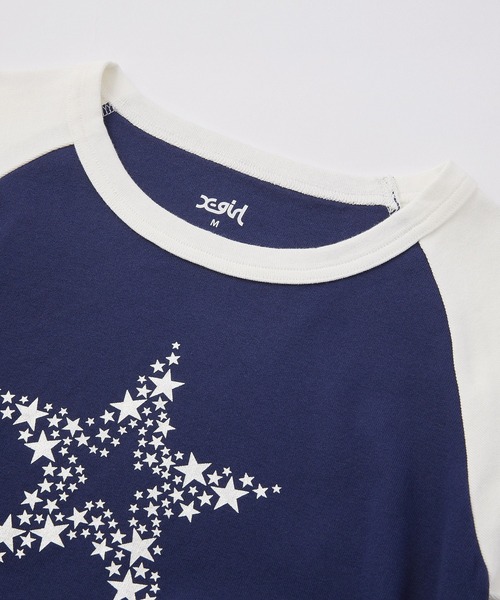 tシャツ SHINY STAR RAGRAN L/S BABY TOP レディース X-girl tシャツ SHINY STAR RAGRAN L/S BABY TOP レディース