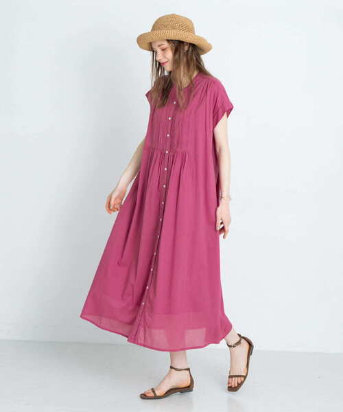 美品サニーレーベルきれい色ゆったり23SSエアリーコットンピンタックワンピース♪ URBAN RESEARCH Sonny Label ワンピース エアリーコットン