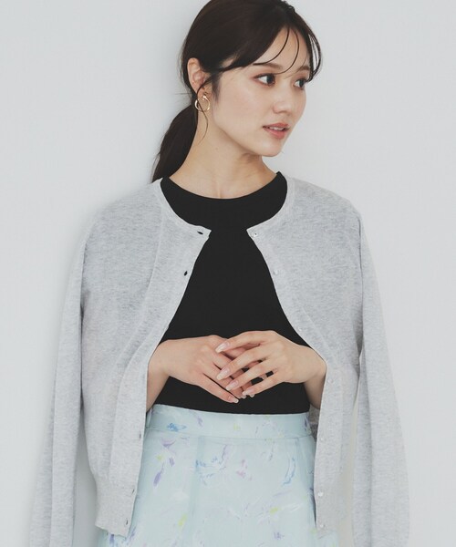 こぼりん index カーディガン 「7色展開/XS-LLサイズ」ビジューボタン