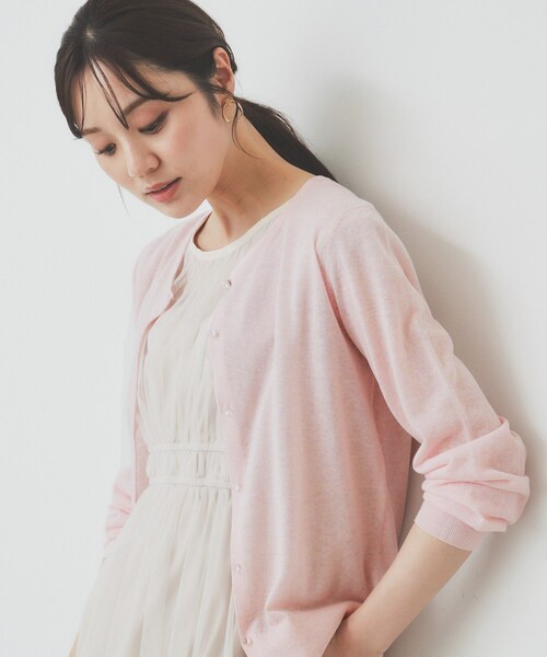 index カーディガン 「7色展開/XS-LLサイズ」ビジューボタン