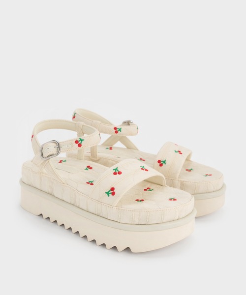 CHARLES ＆ KEITH（チャールズ&キース） 厚底 サンダル ツイル