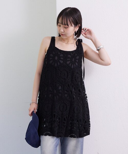 mystic ワンピース クロシェバルーンミニジャンスカ : ZOZOTOWN