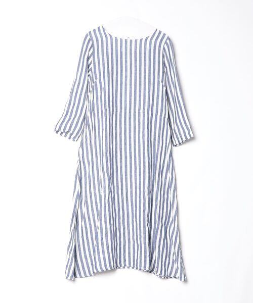 交渉中 ご購入不可 カスタネ ワンピース ストライプ 長袖 新品 Sunny clouds 「Sunny clouds」 ストライプ柄長袖ワンピース L