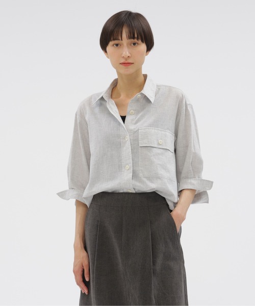 ブラウス シャツ TOP DYED COTTON POPLIN レディース