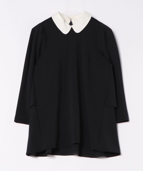 新品☆未着用/ローズティアラ/トップス/秋冬/長袖/リボン/ネイビー/上品 吹き上げフラワー刺繍ワンピース（51011504） | Rose