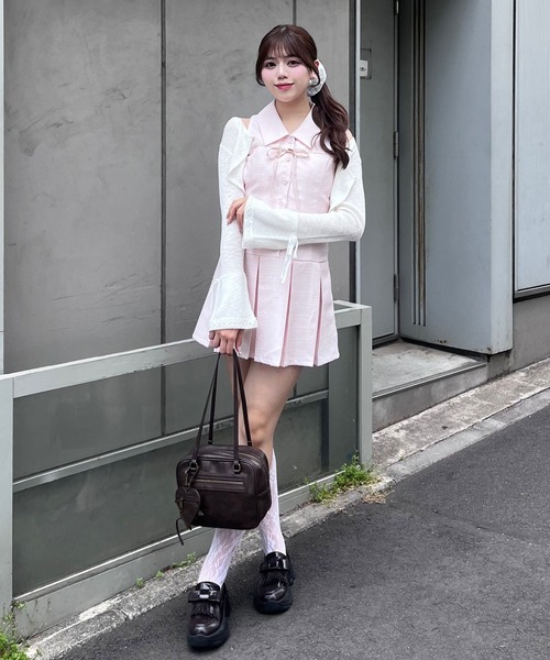 ピンク ノースリーブミニワンピース　OLIVE des OLIVE OLIVE des ワンピース YUI企画 ノースリーブシャツミニ