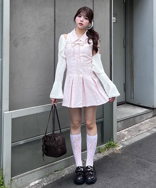olive des olive 【YUI企画】ノースリーブシャツミニワンピース OLIVE des ワンピース YUI企画 ノースリーブシャツミニ