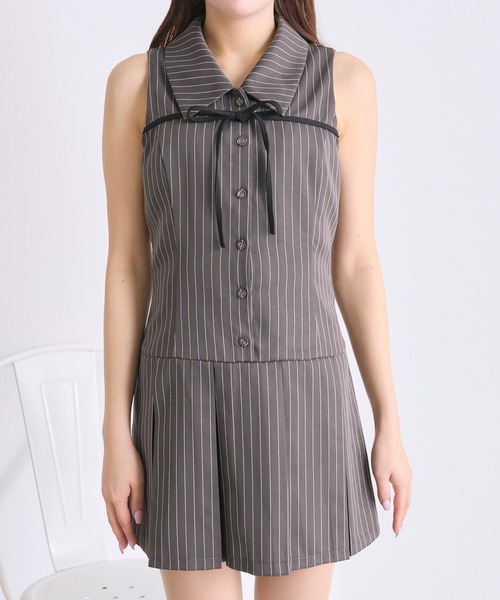 OLIVE des OLIVE yuiワンピ ノースリーブシャツワンピース OLIVE des ワンピース YUI企画 ノースリーブシャツミニ