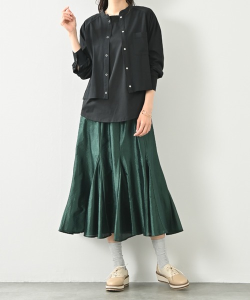 カーディガン GIZAコットン混 シャツカーディガン｜ギザコットン