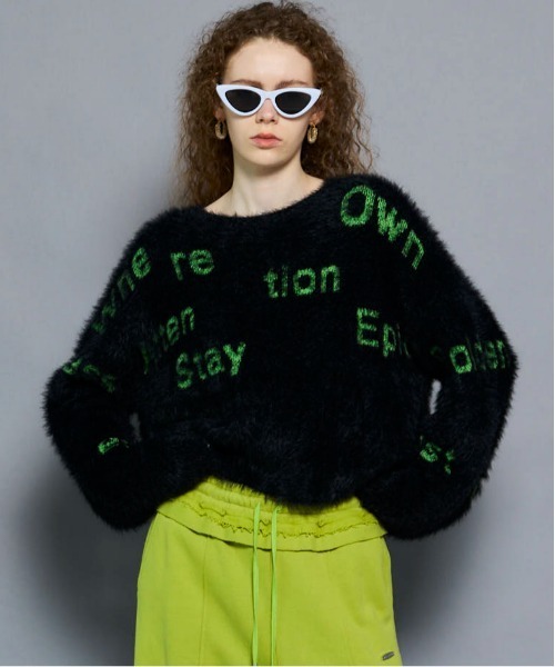 ニット セーター 「25AW PRE-ORDER」Shaggy Logo Knit Tops/シャギーロゴニット「MAISON SPECIAL/メゾン