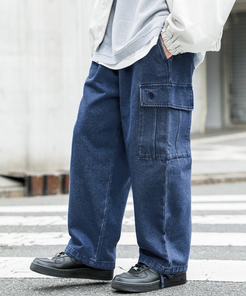 POLO HI TECH カーゴラガースウェットパンツ ネイビー M POLO HI TECH カーゴラガースウェットパンツ ネイビー M