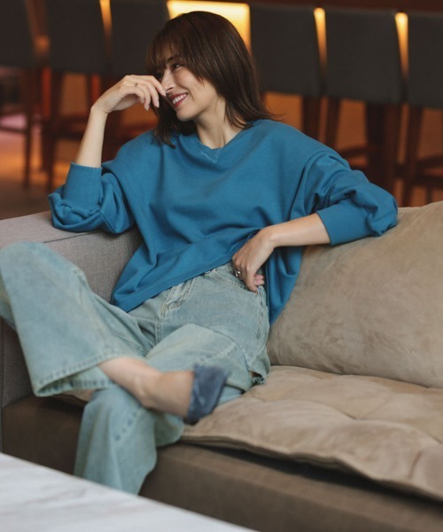 「DONOBAN」 ダメージ加工デニムパンツ L ブルー レディース