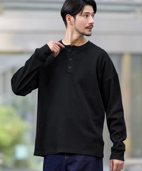 SPU（スプ） tシャツ 抗菌防臭ワッフルクルーネック＆ヘンリーネック