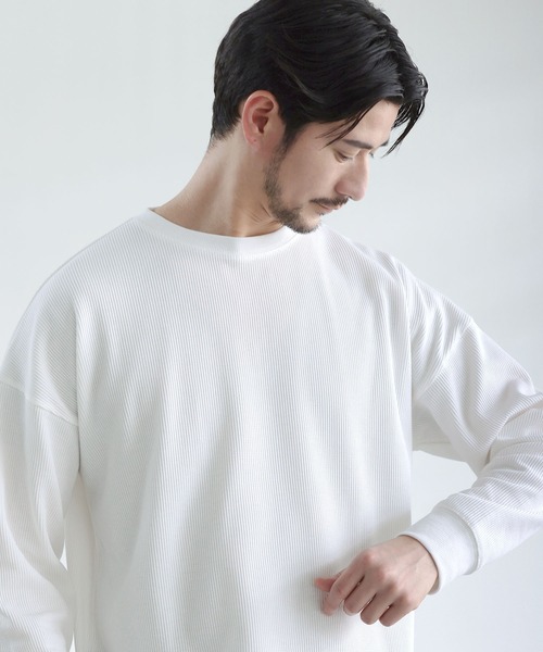 SPU（スプ） ヘンリーネック tシャツ 抗菌防臭ワッフルクルーネック