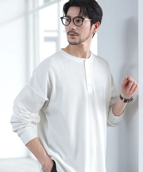 SPU（スプ） tシャツ 抗菌防臭ワッフルクルーネック＆ヘンリーネック