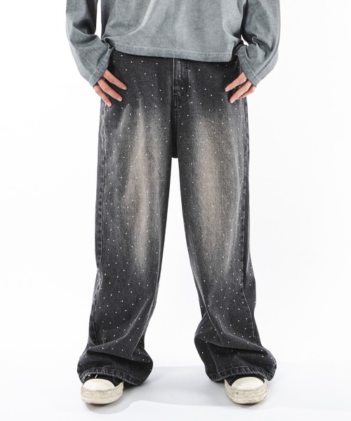 SHORT ROUND ワイドパンツ ジーンズ SHORT ROUND/スーパーバギーライン