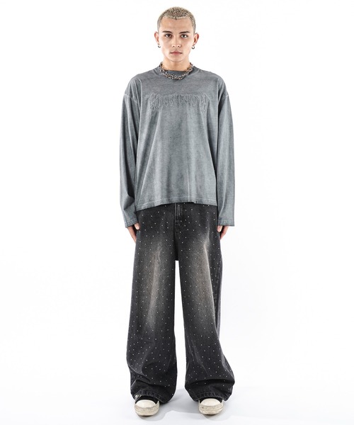 STONE  デニムパンツ W32 SHORT ROUND ワイドパンツ ジーンズ SHORT ROUND/スーパーバギーライン