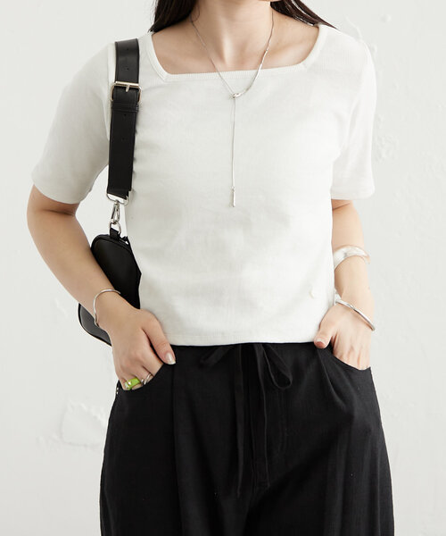 「mystic」 半袖カットソー FREE ブルー レディース_画像2