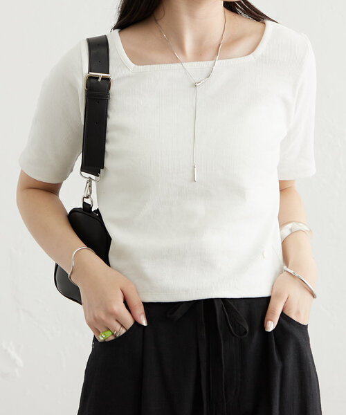 「mystic」 半袖カットソー FREE ブルー レディース_画像3