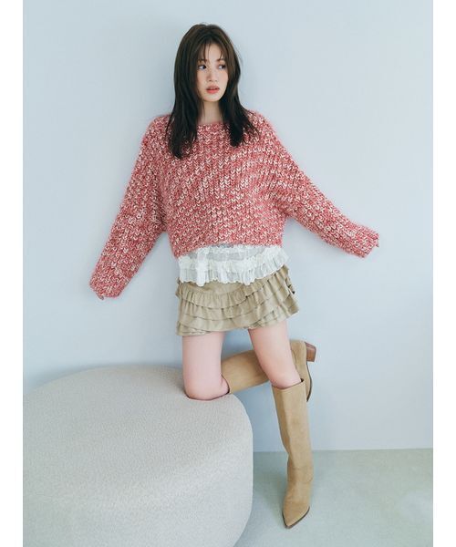 FURFUR（ファーファー） パンツ フリルレイヤースウェードショート