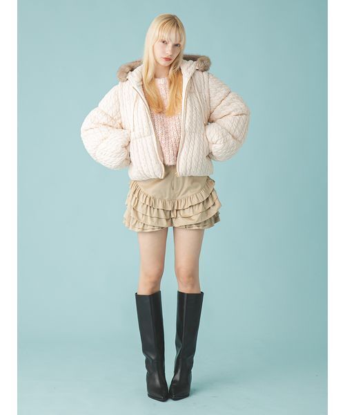 FURFUR（ファーファー） パンツ フリルレイヤースウェードショート