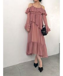SNIDEL（スナイデル） ワンピース オフショルフリルワンピース