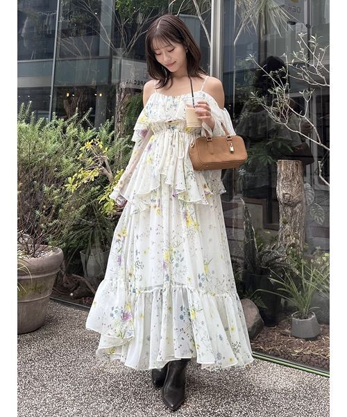 SNIDEL（スナイデル） ワンピース オフショルフリルワンピース