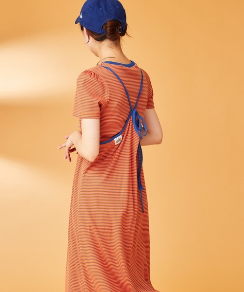 「HELLO.SANFRANCISCO」 キャミソールワンピース ONE SIZE オレンジ レディース_画像6