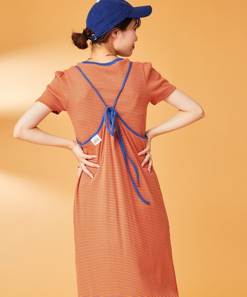 「HELLO.SANFRANCISCO」 キャミソールワンピース ONE SIZE オレンジ レディース_画像7