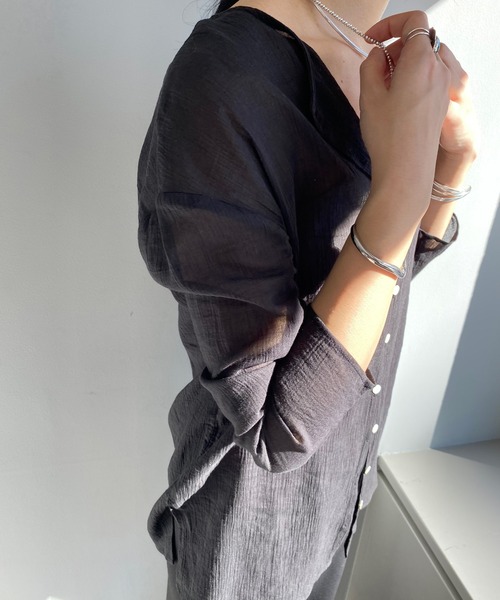 「SHENERY」 長袖ブラウス FREE オレンジ レディース_画像3