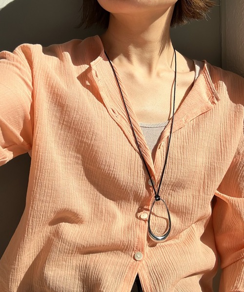 「SHENERY」 長袖ブラウス FREE オレンジ レディース_画像4