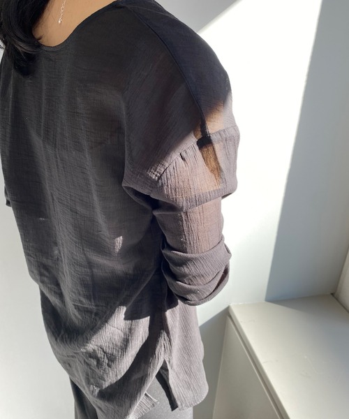 「SHENERY」 長袖ブラウス FREE オレンジ レディース_画像5