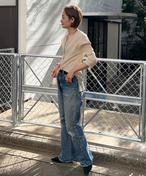 「SHENERY」 長袖ブラウス FREE オレンジ レディース_画像6