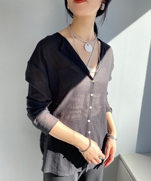 「SHENERY」 長袖ブラウス FREE オレンジ レディース_画像7