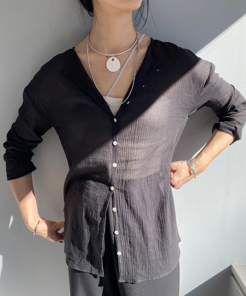 「SHENERY」 長袖ブラウス FREE オレンジ レディース_画像8