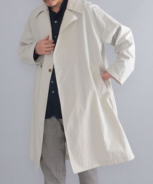 SHIPS　オフホワイト ロングコート SHIPS any: メルトン ロング ダッフル コート | シップス エニィ(SHIPS