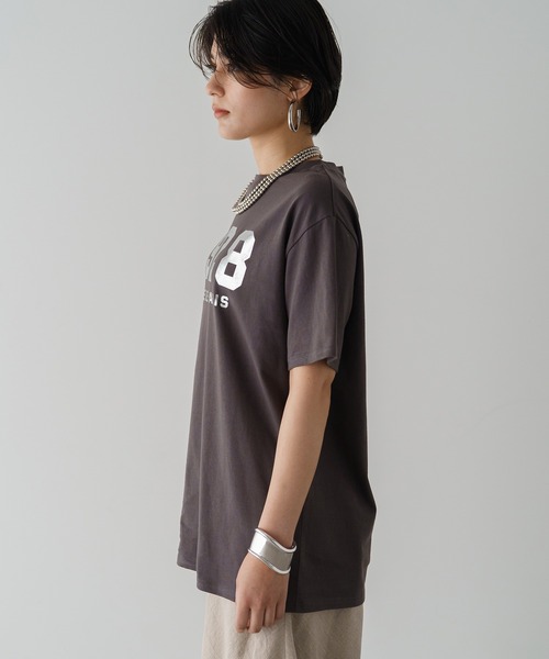「LOUNGEDRESS」 半袖Tシャツ FREE チャコールグレー レディース_画像3