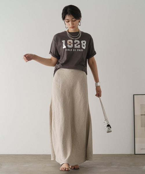 「LOUNGEDRESS」 半袖Tシャツ FREE チャコールグレー レディース_画像5