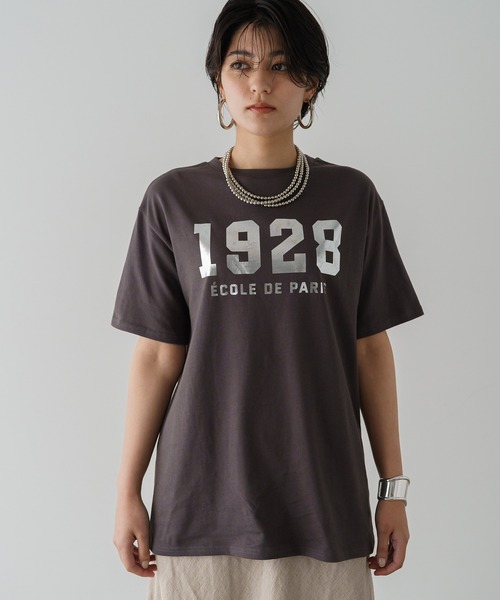 「LOUNGEDRESS」 半袖Tシャツ FREE チャコールグレー レディース_画像8